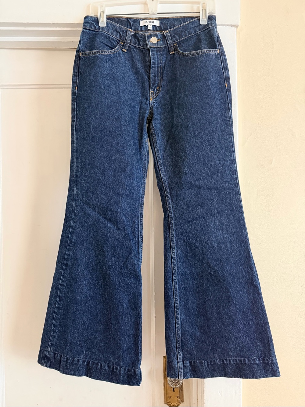 Re/Done Dark Blue Wide-Leg High-Rise Jeans